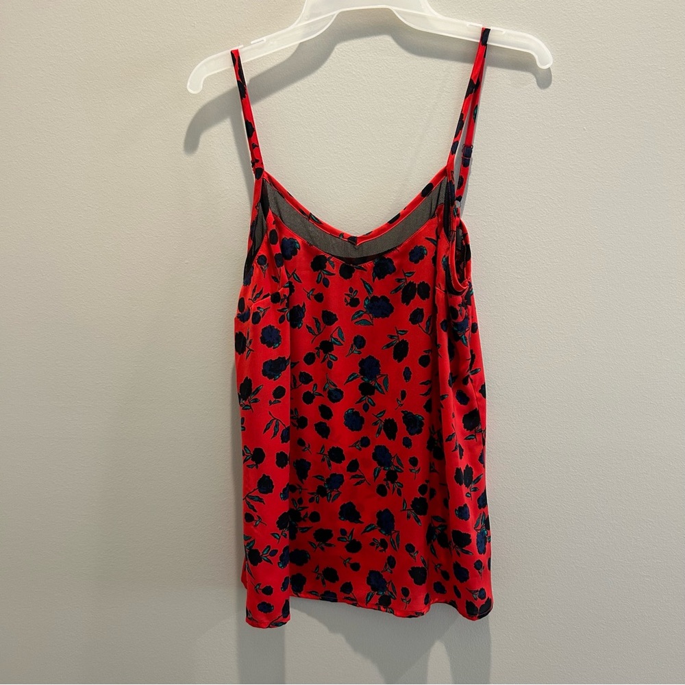 Elegant Red and Black Floral Camisole